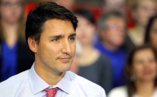 Liberal Party Leader Justin Trudeau at Carte International in Winnipeg on Tuesday. BORIS MINKEVICH / WINNIPEG FREE PRESS  Sept. 29, 2015