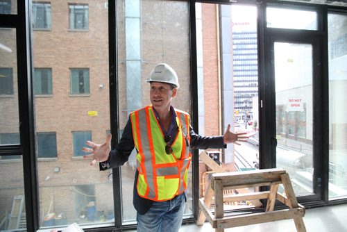 Biz; Glasshouse Skylofts, City condo project (under construction).  DAVID WEX (in photo), co-founder and partner of Toronto-based Urban Capital, is developing the Glasshouse, photos taken on tour of the construction site to be finished in the spring of 2016.   See Murray McNeil story.   Sept 29, 2015 Ruth Bonneville / Winnipeg Free Press