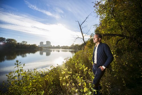 Rob Galston, city planning masters student at the University of Manitoba, talks about the many facets of Point Douglas for the Rivers Project in Winnipeg on Tuesday, Sept. 29, 2015.