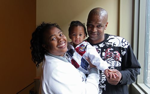 United Way - Judith Parkinson-Davis with her husband Noel and their 16 month-old son Caleb at  the Immigration Centre.   See Jessica's United Way story.     Sept 30, 2015 Ruth Bonneville / Winnipeg Free Press