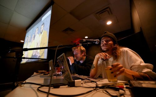 Mischa Decter and Mike Skwark host TV Trivia Night at Handsome Daughter featuring the show, It's Always Sunny in Philadelphia, Wednesday, September 30, 2015. (TREVOR HAGAN/WINNIPEG FREE PRESS) - for dave sanderson