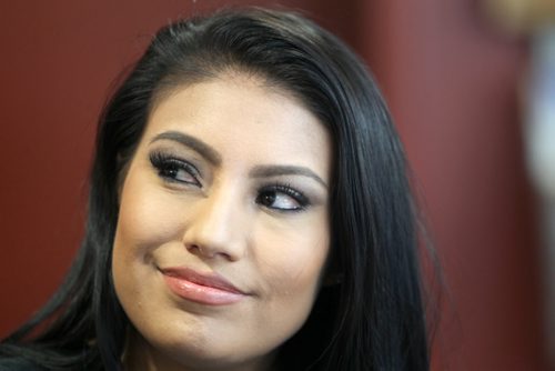 Mrs. Universe Ashley Callingbull-Burnham a 25 yrs from Alberta's Enoch Cree Nation visited the University of Manitoba's Indigenous Student Centre Friday- See Jen Zoratti  Story- Oct 02, 2015   (JOE BRYKSA / WINNIPEG FREE PRESS)