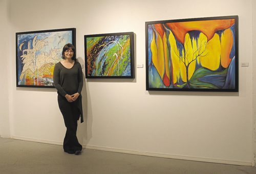 Canstar Community News Artist Jordan Miller, who also runs the cre8ery gallery (125 Adelaide St.), is running an exhibit of her recent works titled "It All Starts With a Line" from Oct. 2 through 27. (SHELDON BIRNIE/CANSTAR/THE HERALD)