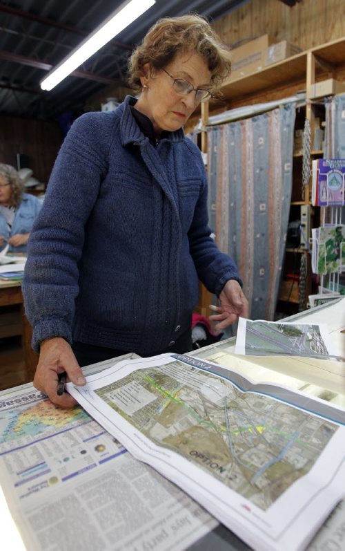 Reaction to proposed road redesign in St. Boniface which would fix up the traffic problems at Marion and Archibald. Business owner Wanda Pike. Her family stained glass will have to move. European Art Glass. BORIS MINKEVICH / WINNIPEG FREE PRESS  OCT 7, 2015