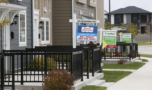 Finance. For Sale signs for condos in Bridgwater Forest.  Its to go with a story on Septembers MLS sales and housing start numbers. It was a good month for both MLS sales and housing starts. Murray McNeill story.  Wayne Glowacki / Winnipeg Free Press October 8 2015