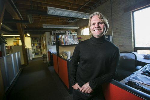 Architect Brent Bellamy poses for portraits in his office in the Exchange District for The Rivers project  in Winnipeg on Friday, Oct. 9, 2015.  (Mikaela MacKenzie/Winnipeg Free Press)