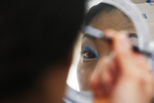 September 29, 2015 - 150929  -  Cavalier's Tomoko Charron prepares for her evening show Tuesday, September 29, 2015. John Woods / Winnipeg Free Press