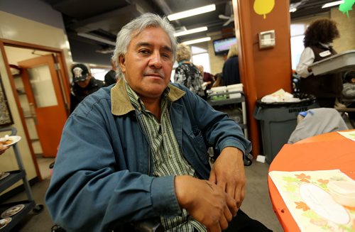 Charlie Whiteway during Thanksgiving at Siloam Mission, Monday, October 12, 2015. (TREVOR HAGAN/WINNIPEG FREE PRESS) for carol sanders story