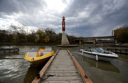 Marina, docks, Assiniboine River. At The Forks. For RIVER PROJECT Sunday, October 11, 2015. (TREVOR HAGAN/WINNIPEG FREE PRESS)