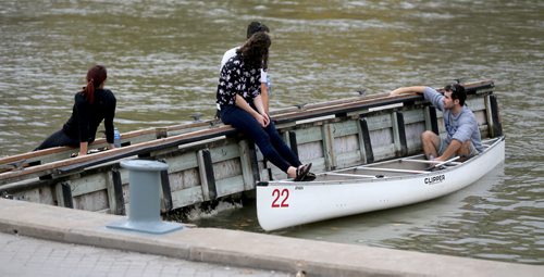 Marina, docks, Assiniboine River. At The Forks. For RIVER PROJECT Sunday, October 11, 2015. (TREVOR HAGAN/WINNIPEG FREE PRESS)