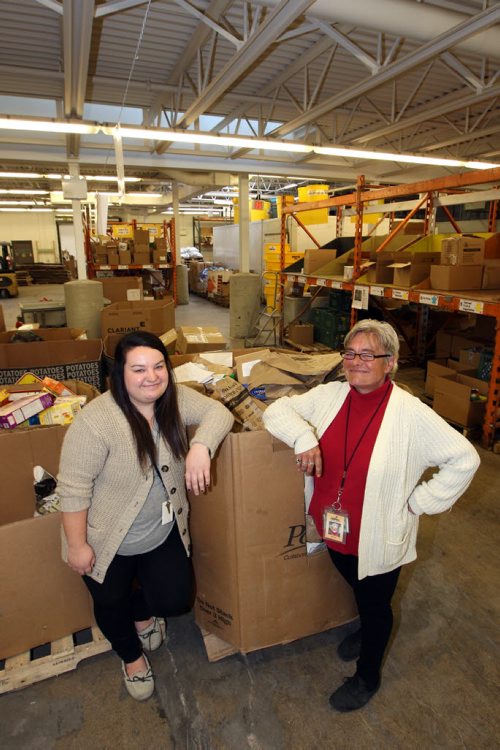 Portrait of Rebecca Trudeau and her mom Kerry Weyman at Winnipeg Harvest. BORIS MINKEVICH / WINNIPEG FREE PRESS  OCT 13, 2015