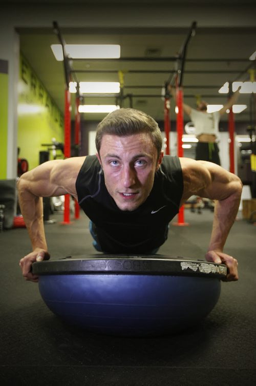 September 29, 2015 - 150929  -  On Wednesday, October 13, 2015 Mikhail Gerylo, who is 44th world ranked obstacle course racer, trains at Serratus Fitness the night before leaving for the world championships in Cincinnati this coming weekend.    John Woods / Winnipeg Free Press
