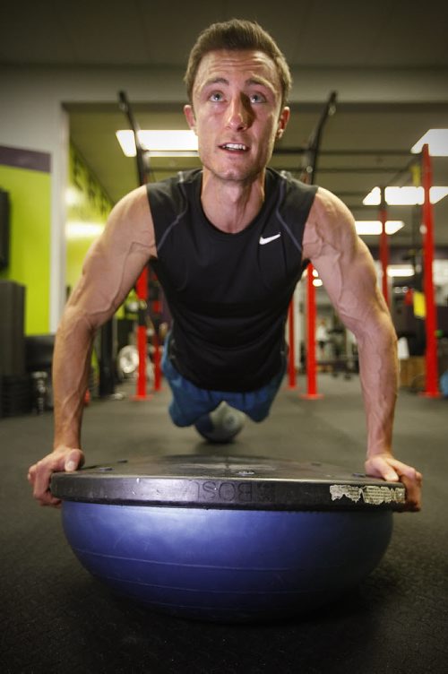 September 29, 2015 - 150929  -  On Wednesday, October 13, 2015 Mikhail Gerylo, who is 44th world ranked obstacle course racer, trains at Serratus Fitness the night before leaving for the world championships in Cincinnati this coming weekend.    John Woods / Winnipeg Free Press
