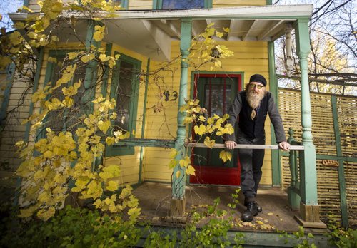 Artist Jordan van Sewell in his riverfront neighbourhood in Winnipeg on Wednesday, Oct. 14, 2015.   (Mikaela MacKenzie/Winnipeg Free Press) --for The Rivers project