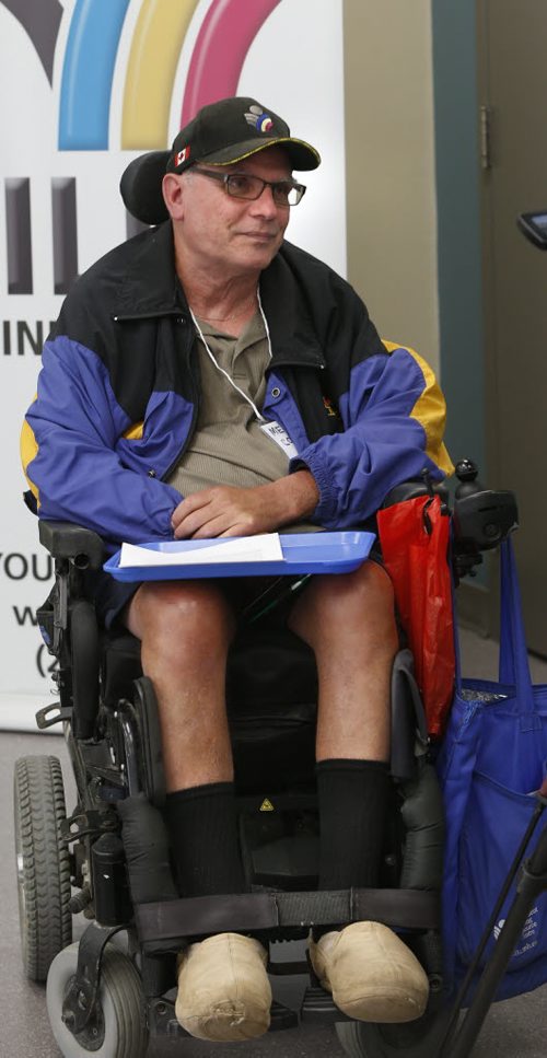 Ken Shachtay was interviewed about problems with Winnipeg Handi Transit at a media event held at the Independent Living Resource Centre Thursday. Kevin Rollason Wayne Glowacki / Winnipeg Free Press October 15 2015