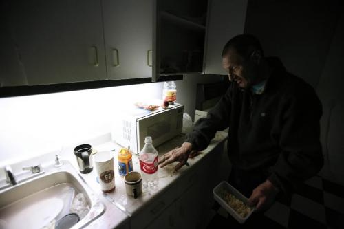 John Woods / Winnipeg Free Press / January 8/08 - 080108  - Johnny Cole shows how some residents leave a kitchen at his residence at 103 Bannerman Tuesday January 8/08.