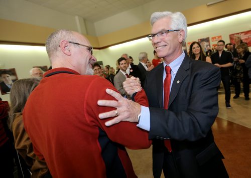 Jim Carr enters his election victory party at the Caboto Centre, Monday, October 19, 2015. (TREVOR HAGAN/WINNIPEG FREE PRESS)