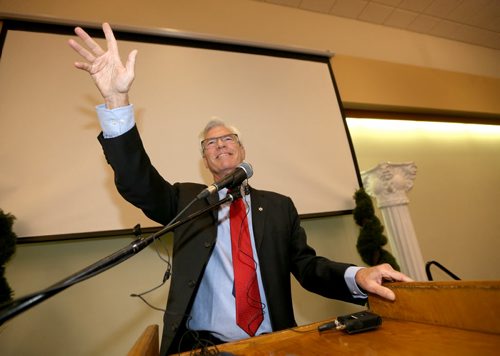 Jim Carr speaks at his election victory party at the Caboto Centre, Monday, October 19, 2015. (TREVOR HAGAN/WINNIPEG FREE PRESS)