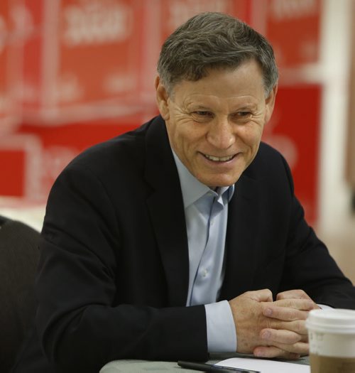 Terry Duguid in his Winnipeg South HQ Tuesday, the day after he was elected to parliament.   Dan Lett story  Wayne Glowacki / Winnipeg Free Press October 20 2015