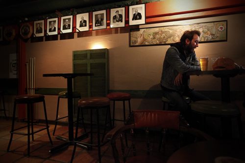 October 20, 2015 - 151020  -  Sheldon Birnie, author of Missing Like Teeth, a new book about Winnipegs underground scene is photographed at a Legion pub Tuesday, October 20, 2015. Birnie is holding his book release party on Saturday. John Woods / Winnipeg Free Press