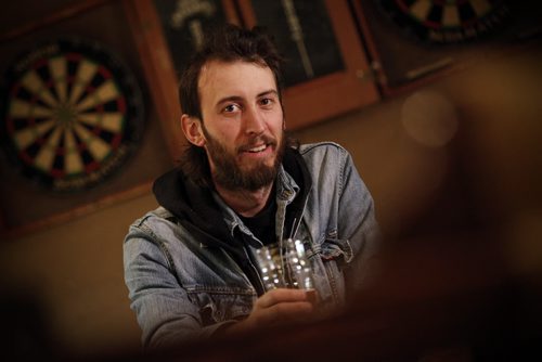 October 20, 2015 - 151020  -  Sheldon Birnie, author of Missing Like Teeth, a new book about Winnipegs underground scene is photographed at a Legion pub Tuesday, October 20, 2015. Birnie is holding his book release party on Saturday. John Woods / Winnipeg Free Press