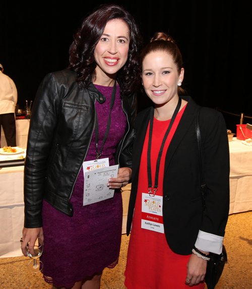 L-R: Olympic gold-medal winning curlers Jill Officer and Kaitlyn Lawes at the Gold Medal Plates food and wine event at the RBC Convention Centre Winnipeg on Oct. 16, 2015. Photo by Jason Halstead/Winnipeg Free Press RE: Social Page for Oct. 24, 2015