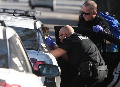 Stabbing scene at 316 Redwood. BORIS MINKEVICH / WINNIPEG FREE PRESS  OCT 26, 2015