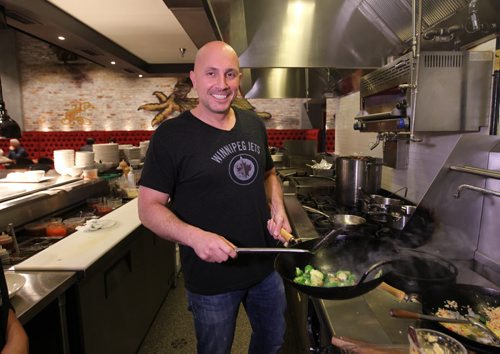Training Basket....  Bobby Mottola who had a massive heart attack 18 months ago and has since turned his life to fitness, stays active running his restaurant - the Merchant Kitchen.  One of two restaurants that he owns.   See Scott Billeck Oct 28, 2015 Ruth Bonneville / Winnipeg Free Press