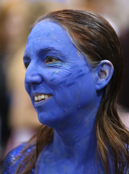 Katherine Breward, dressed as Mystique from X-men, at Central Canada Comic Con at RBC Convention Centre Winnipeg on Oct. 31, 2015. Photo by Jason Halstead/Winnipeg Free Press RE: Carol Sanders Star Wars 'streeter'