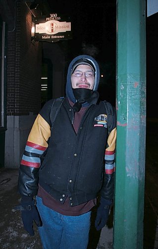 BORIS MINKEVICH / WINNIPEG FREE PRESS  080113 Warren Redhead will sleep at Siloam Mission on this frigid night where temperatures dipped below -20c.