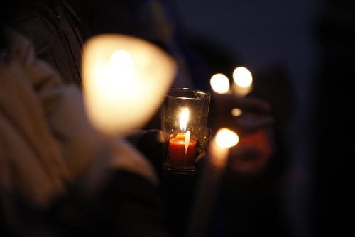 November 1, 2015 - 151101  -  People gather for a vigil for Reid Bricker at the Legislature Sunday, November 1, 2015. Bricker, who suffers from depression, went missing October 23 after being released from a hospital after 3am. John Woods / Winnipeg Free Press