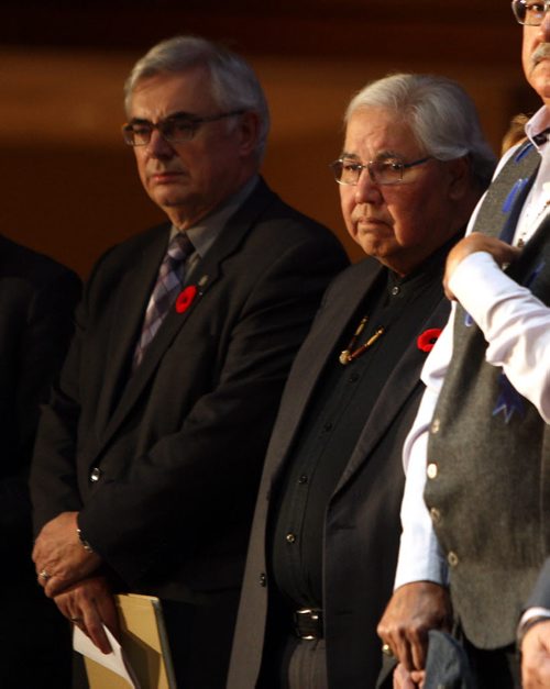 Dr. David Barnard became President and Vice-Chancellor of the University of Manitoba and Murray Sinclair at the Grand opening of the National Research Centre for Truth and Reconciliation, Chancellors Hall, 177 Dysart Road, University of Manitoba. BORIS MINKEVICH / WINNIPEG FREE PRESS  NOV 3, 2015