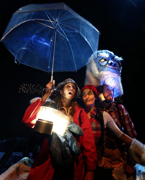 From left is  Jennifer Balen as Peg, with Ntara Curry and Mark Crawford in the Manitoba Theatre for Young People production called Peg and the Yeti.  Randall King story Wayne Glowacki / Winnipeg Free Press Nov. 3  2015