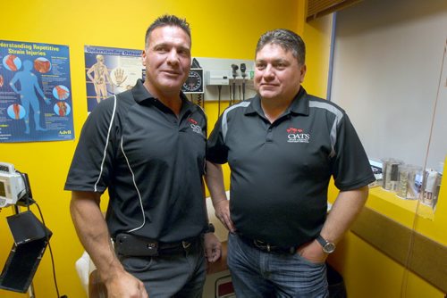Dr Murray Hoy, left and his brother Dr Gerald Hoy in their Opiate Addiction Treatment Centre at 968 Main St called Oats They is seeing a dramatic increase in the street use of Fentanyl is a powerful synthetic opiate and are using Methadone to reduce withdrawal symptoms -See Larry Kusch story Nov 05, 2015   (JOE BRYKSA / WINNIPEG FREE PRESS)