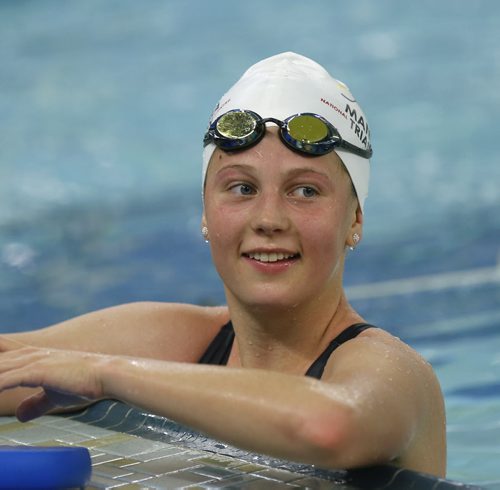 49.8 Training Basket.  Kyla Roy, a 17-year-old triathlon competitor from Winnipeg who won a national and an international championship this past summer. She was training Tuesday in the The Joyce Fromson Pool on the U of M's Fort Garry Campus. Wayne Glowacki / Winnipeg Free Press Nov. 10  2015