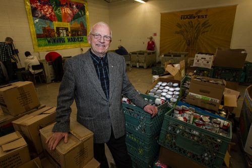 Ron O'Donovan former Board member and founder (with his late wife) of the Grow a Row program and the Kids Who Care program. For the Winnipeg Harvest 30th anniversary project.  151110 - Tuesday, November 10, 2015 -  MIKE DEAL / WINNIPEG FREE PRESS