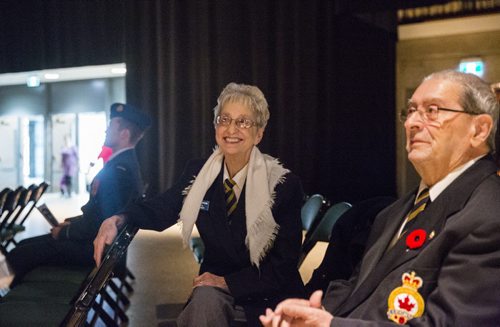 Legion members Val and Hugh Johnson celebrate Remembrance Day at the RBC Convention Centre along with thousands of others in Winnipeg on Wednesday, Nov. 11, 2015.   (Mikaela MacKenzie/Winnipeg Free Press)