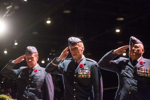 Thousands of people celebrate Remembrance Day at the RBC Convention Centre in Winnipeg on Wednesday, Nov. 11, 2015.   (Mikaela MacKenzie/Winnipeg Free Press)