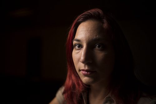 Amy Komus, who went through the foster care system, discusses her experiences and what could make the system more effective at the Winnipeg Free Press office in Winnipeg on Tuesday, Nov. 10, 2015.   (Mikaela MacKenzie/Winnipeg Free Press)