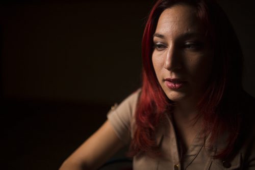 Amy Komus, who went through the foster care system, discusses her experiences and what could make the system more effective at the Winnipeg Free Press office in Winnipeg on Tuesday, Nov. 10, 2015.   (Mikaela MacKenzie/Winnipeg Free Press)