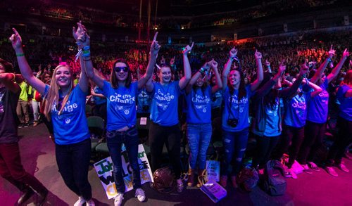 Around 16,000 Manitoba students and teachers take in WE Day Manitoba at the MTS Centre Monday, where inspirational speakers and performers helped celebrate youth making a difference in their communities. JR Martinez, actor, motivational speaker, author, and former U.S. Army soldier. 151116 - Monday, November 16, 2015 -  MIKE DEAL / WINNIPEG FREE PRESS