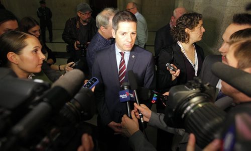 MANITOBA GOVT THRONE SPEECH AT THE LEG - Winnipeg Mayor Brian Bowman was in the house and commented to media after. BORIS MINKEVICH / WINNIPEG FREE PRESS  NOV 16, 2015