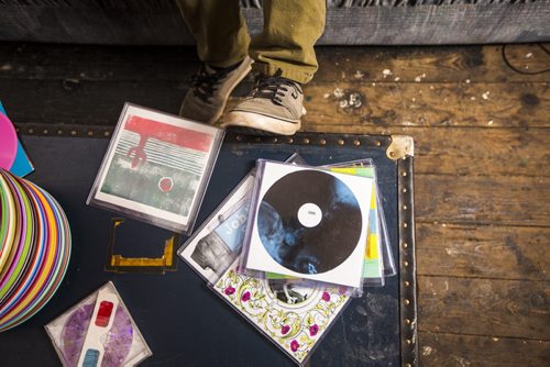 Charles Granger creates unique, lo-fi records out of plastic plates in La Broquerie on Friday, Nov. 13, 2015.   (Mikaela MacKenzie/Winnipeg Free Press)