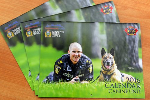 Members of the Canine Unit in the 2016 Canine Unit calendar. BORIS MINKEVICH / WINNIPEG FREE PRESS  NOV 18, 2015 **NO SALES**