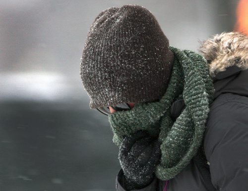 A tough Winnipeg Pedestrians walks on Osborne St N in Thursday -Standup PhotoNov 19, 2015   (JOE BRYKSA / WINNIPEG FREE PRESS)