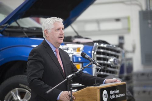 Gord Mackintosh, Minister of Justice and Attorney General, announces plans for a new Centre of Excellence in automotive research and training in Winnipeg on Friday, Nov. 20, 2015.   (Mikaela MacKenzie/Winnipeg Free Press)