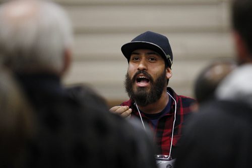 November 22, 2015 - 151122  -  Raza Hameed speaks to attendees during an open house at Winnipeg's Grand Mosque Sunday, November 22, 2015.  John Woods / Winnipeg Free Press
