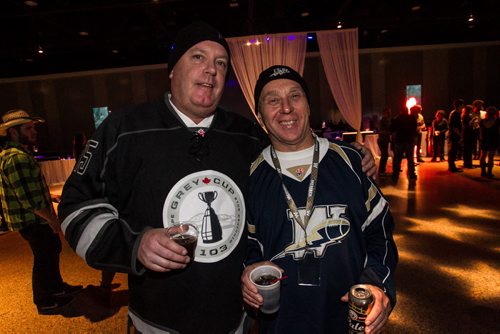 Randy Ayotte (left) and Brian Gingera (right) during the Grey Cup Manitoba Craft Beer Concert Series Thursday evening at the RBC Convention Centre. 151126 - Thursday, November 26, 2015 -  MIKE DEAL / WINNIPEG FREE PRESS