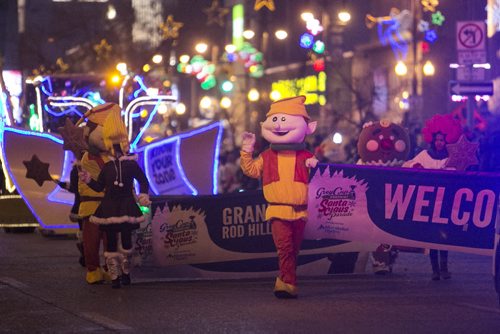 Festivities take place at the Santa Claus/Grey Cup parade on Portage Avenue in Winnipeg on Saturday, Nov. 28, 2015.   (Mikaela MacKenzie/Winnipeg Free Press)