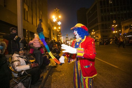 Festivities take place at the Santa Claus/Grey Cup parade on Portage Avenue in Winnipeg on Saturday, Nov. 28, 2015.   (Mikaela MacKenzie/Winnipeg Free Press)